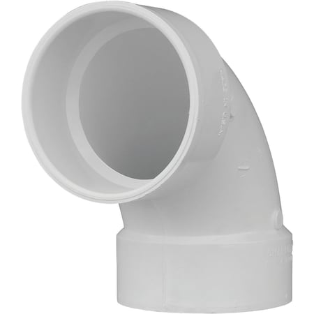 Charlotte Pipe And Foundry 4 In. Schedule 40 90 Deg. Sanitary DWV PVC Elbow 1/4 Bend PVC 00300  1400HA